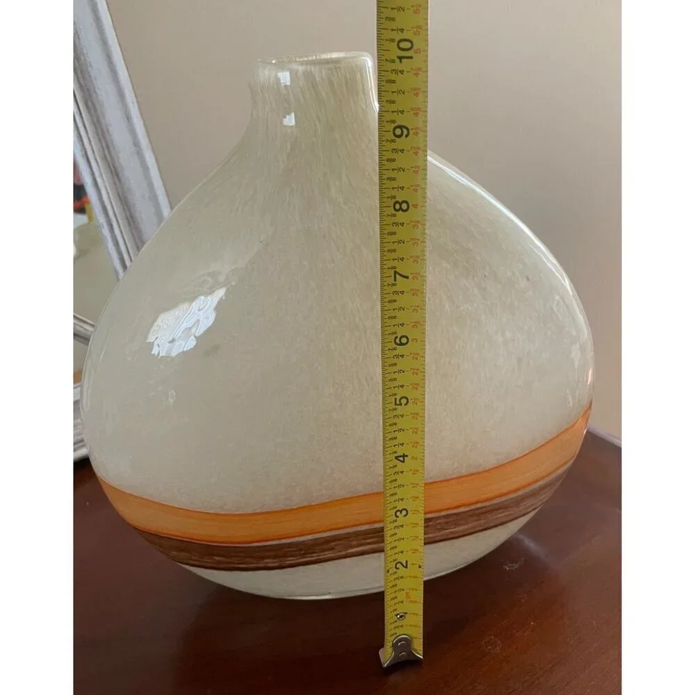 Pier One Retro 70's Blown Glass Vase Y2K Style - CANDLE & BOX NOT INCLUDED